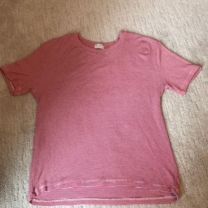 STRIPED WHITE AND RED CLOSE-FIT T-SHIRT